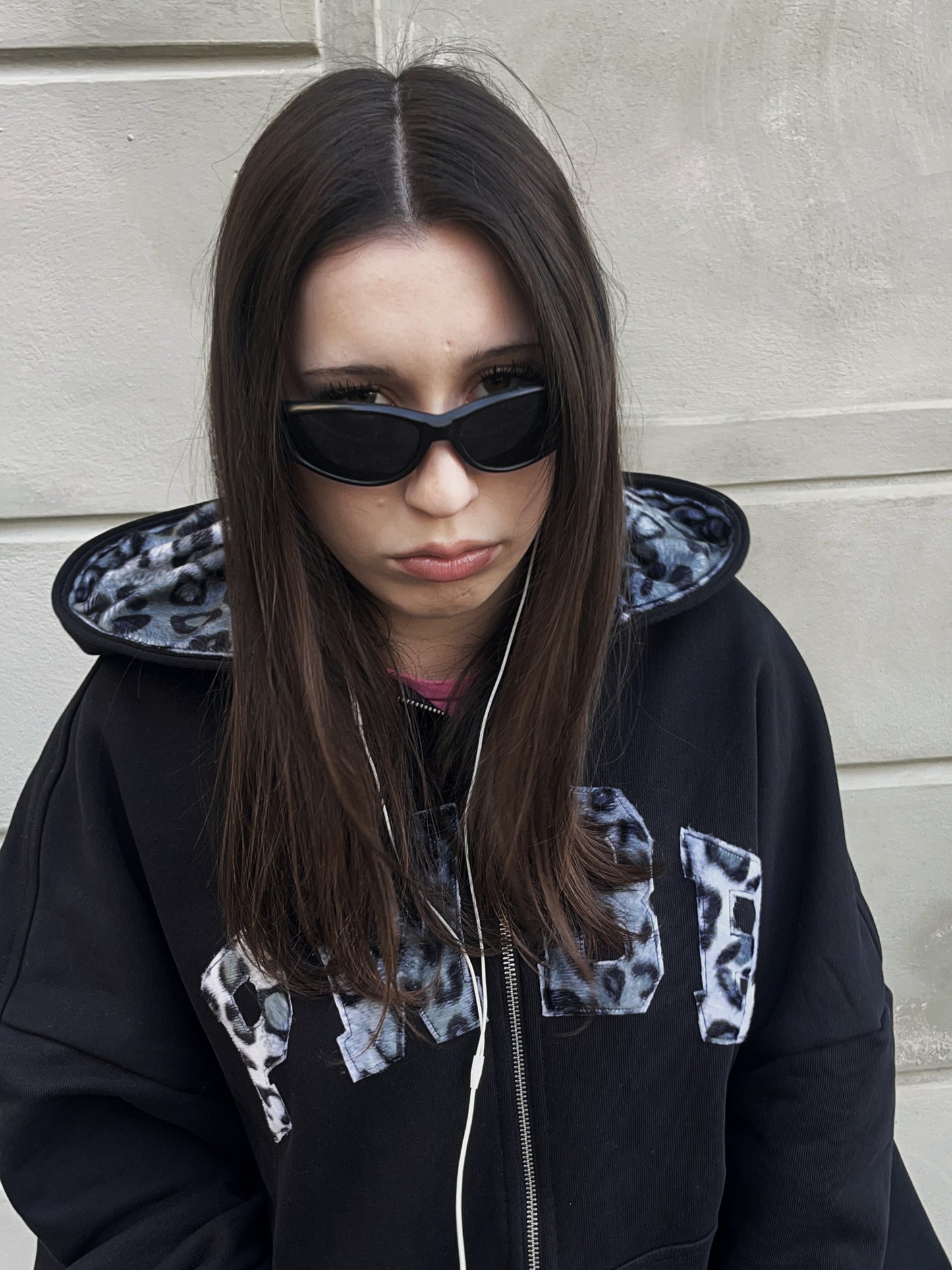 Snow Leopard Zip Hoodie
