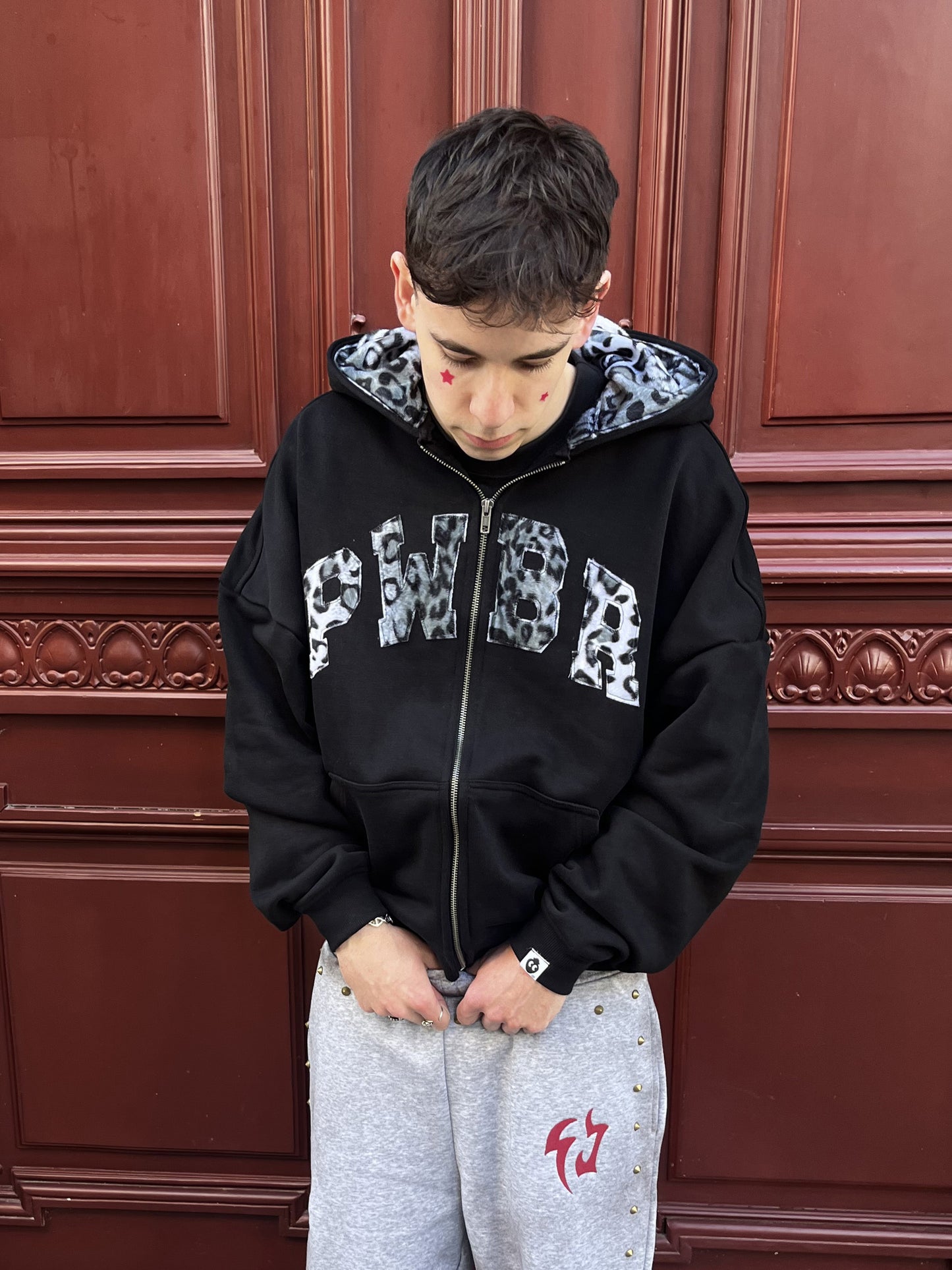 Snow Leopard Zip Hoodie